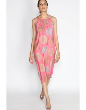 Rasa Pink Silk Halter Dress