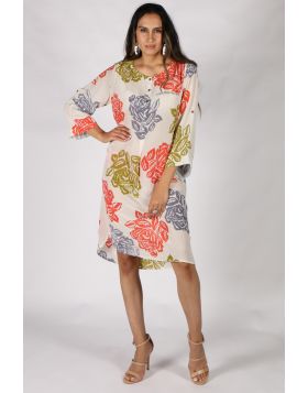 Bloom Silk Printed Pop Dress by Anupamaa