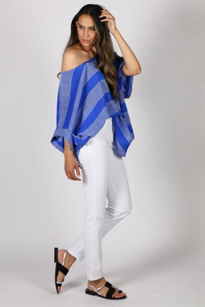 Anupamaa Prisha Stripe Top In Cobalt