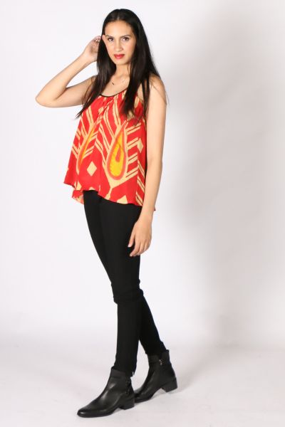 String Top By Anupamma In Red