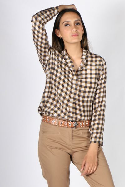 Printed Rasa Rajput Chatt Shirt In Khaki