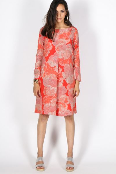 Rasa Orange Silk Selina Dress
