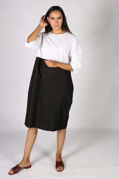 Bagruu Goa Dress In Two Tone White