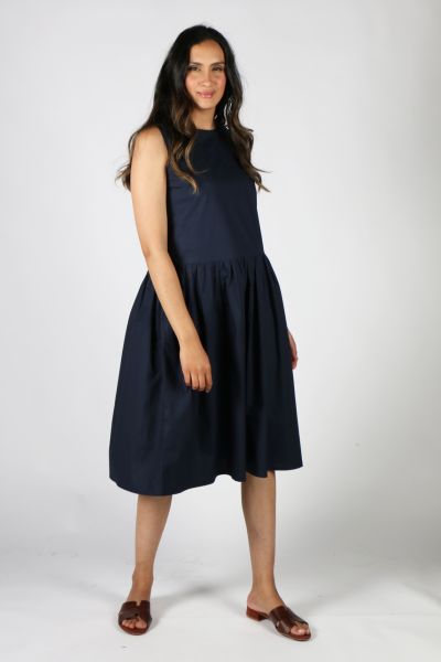 Bagruu Dipti Dress In Navy