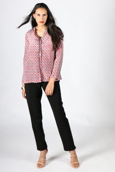 Rasa Rathore Chevron Shirt In Red