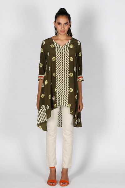 Khaki Asana Top By Anupamaa