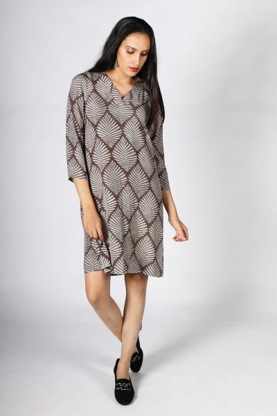 Rasa Surya D Fern Dress In Taupe
