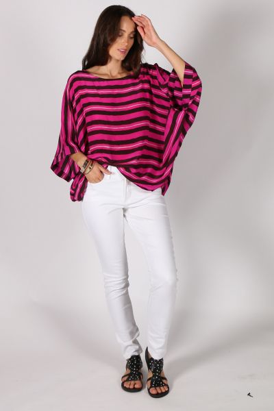 Anupamaa Prisha Stripe Top In fuchsia