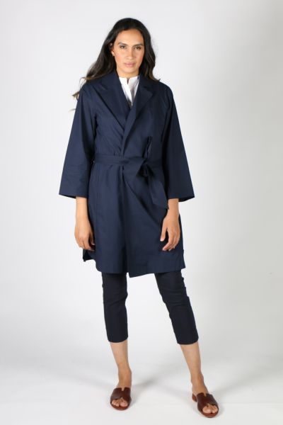 Bagruu Chenla Coat In Navy