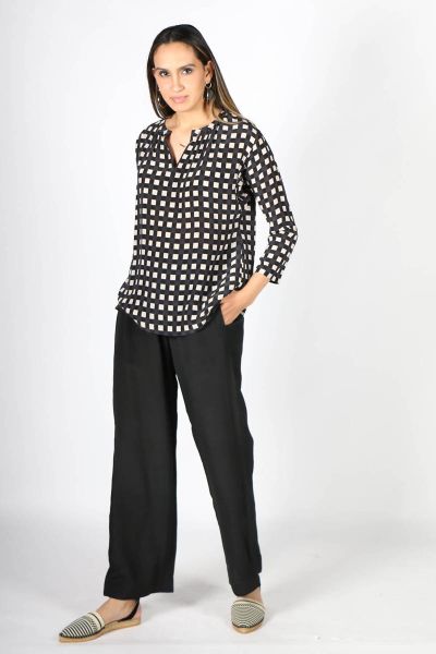 Printed Rasa Manali Chatt Top In Black