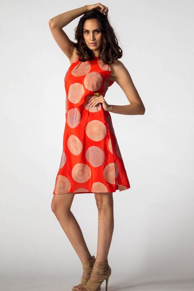 Rasa Orange Silk Amber Dress