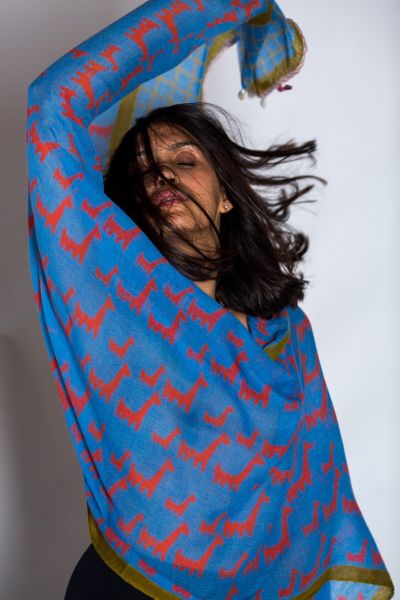 Wool Lama Print Scarf by Anupamaa