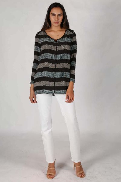 Rasa Sale Bordered Star Silk Top