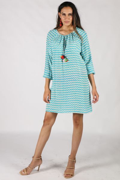 Turquoise Silk Taj Dress By Anupamaa