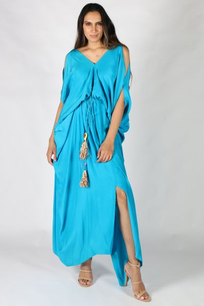 Drape Tusha Dress By Anupamaa In Turquoise