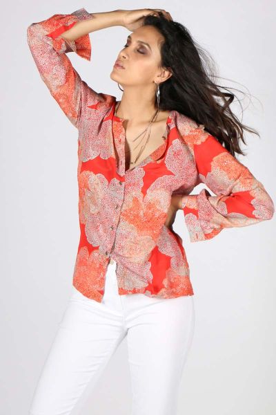 Rasa Orange Silk Osho Shirt