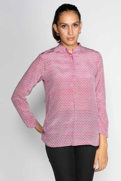 Rasa Sale Fuchsia Silk Rajput Shirt
