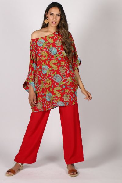 Anupamaa Prisha Floral Top In Red