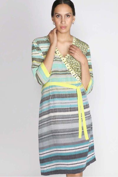 Rasa Sale Silk Wrap Multi Print Dress