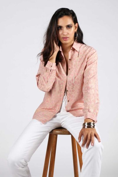 Rasa Sale Rose Silk Rajput Shirt