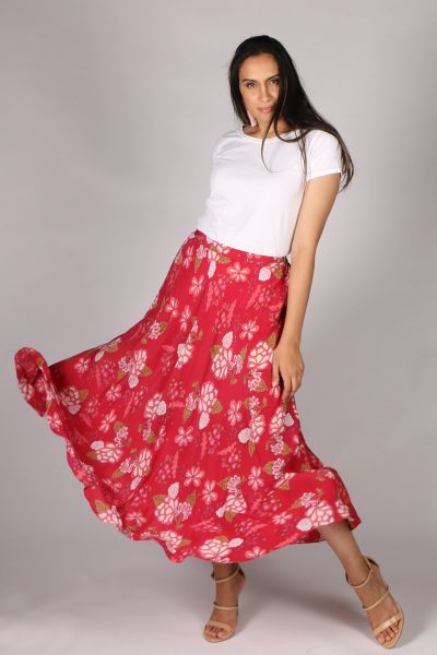 Anupamaa Bias Floral Skirt In Rose