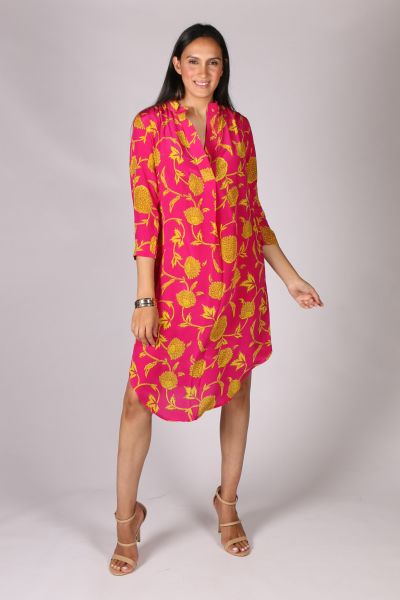 Anupamaa Roma Chrysanthemum Dress in Fuchsia