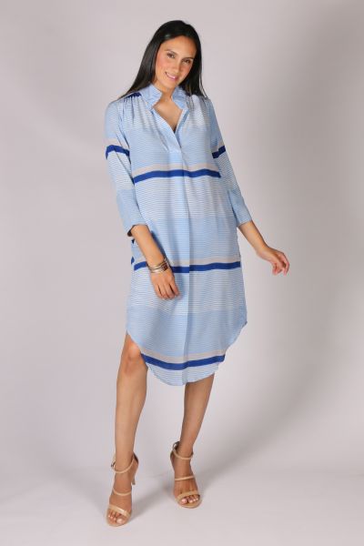 Anupamaa Rome Stripe Dress In Blue