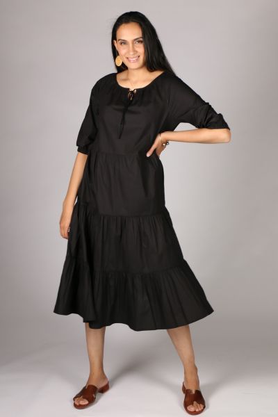 Bagruu Agra Midi Dress In Black