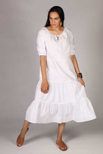 Bagruu Agra Midi Dress In White